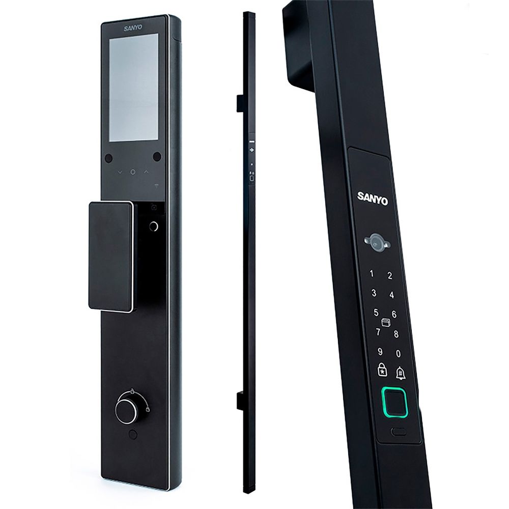 Фото Электронный замок Sanyo D501 Tuya DM70 с WiFi, ручка скоба 1800 мм, черный