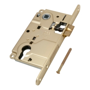 Корпус врезного замка под цилиндр CENTRO B01025.50.03 ригель+защёлка (латунь)